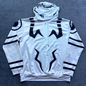 Dykhmily Ryomen Sukuna Anime Tattoo Graphic Hoodie White Black Pullover Men L